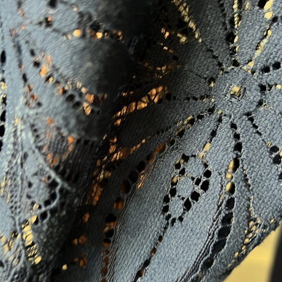 Chloe & Jasmine Navy Lace Sleeve Cardigan Sweater - Picture 4 of 10